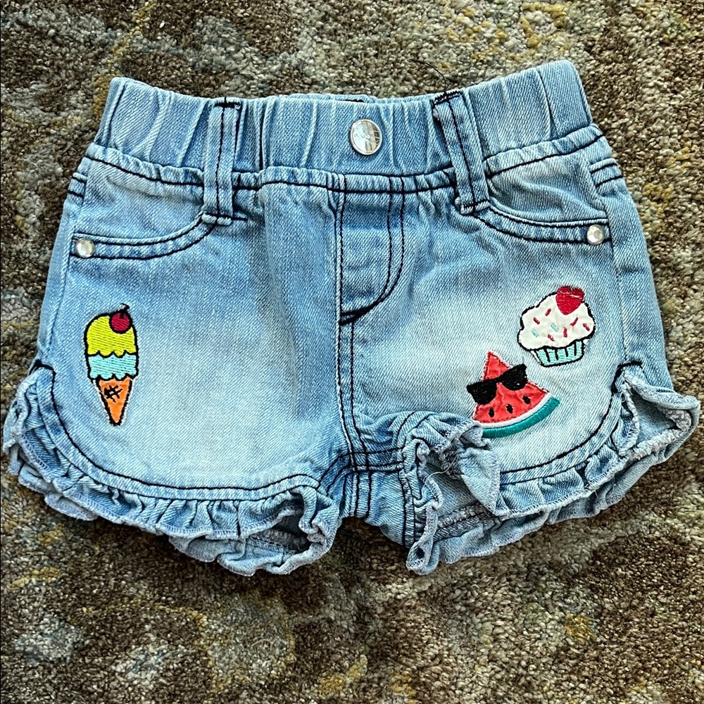 Bebe Baby Denim Kids Shorts with Fun Patches